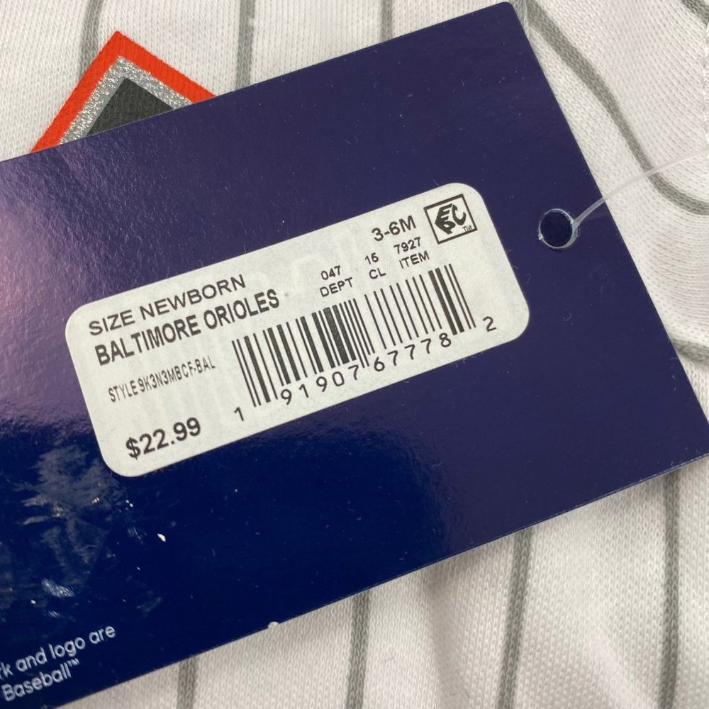 Baltimore Orioles White Orange Black Infant Baby Girl Bodysuits 0-3M 3-6M 18M - Picture 12 of 15
